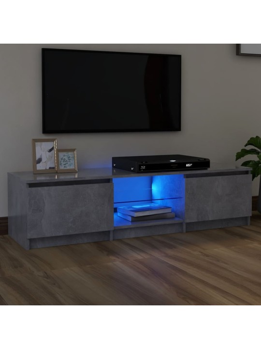 TV skříňka s LED osvětlením betonově šedá 140 x 40 x 35,5 cm