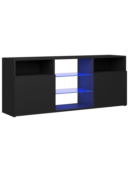 TV skříňka s LED osvětlením černá 120 x 30 x 50 cm
