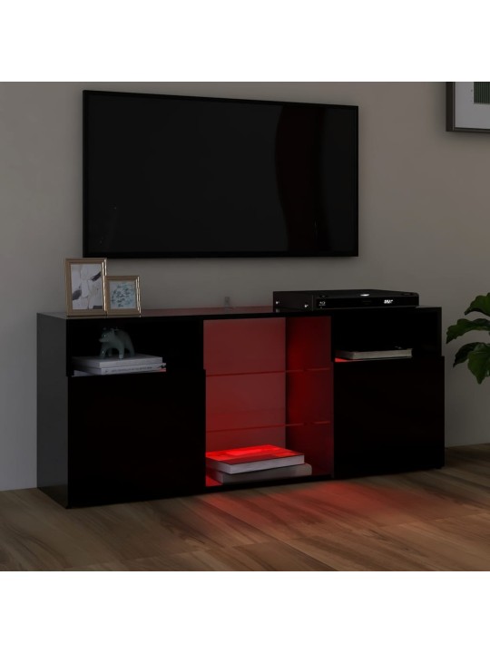 TV skříňka s LED osvětlením černá 120 x 30 x 50 cm