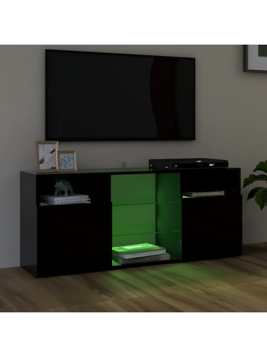 TV skříňka s LED osvětlením černá 120 x 30 x 50 cm