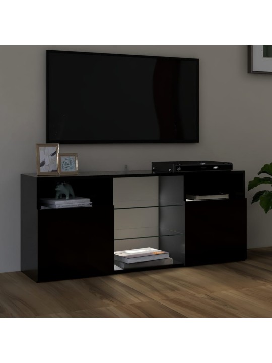 TV skříňka s LED osvětlením černá 120 x 30 x 50 cm