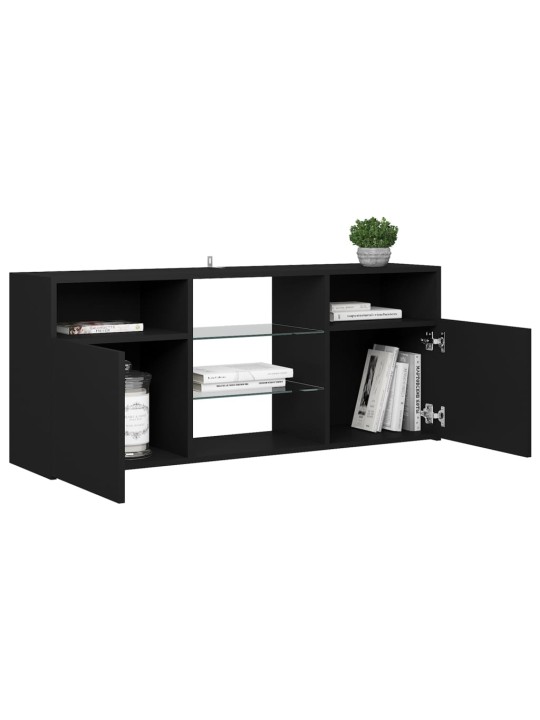 TV skříňka s LED osvětlením černá 120 x 30 x 50 cm