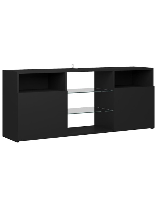 TV skříňka s LED osvětlením černá 120 x 30 x 50 cm