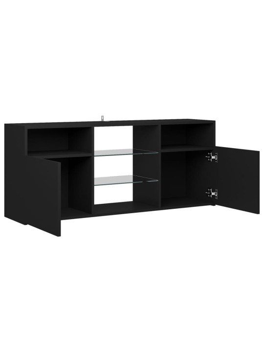 TV skříňka s LED osvětlením černá 120 x 30 x 50 cm
