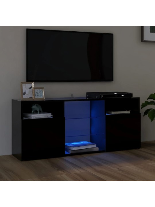 TV skříňka s LED osvětlením černá 120 x 30 x 50 cm