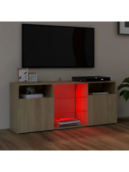 TV skříňka s LED osvětlením dub sonoma 120 x 30 x 50 cm
