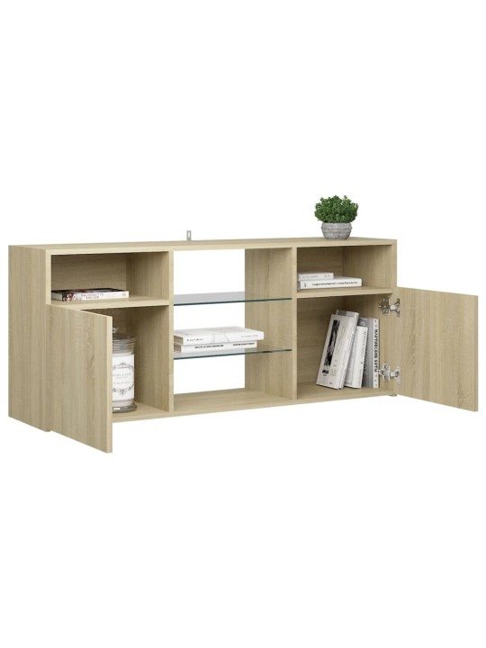 TV skříňka s LED osvětlením dub sonoma 120 x 30 x 50 cm