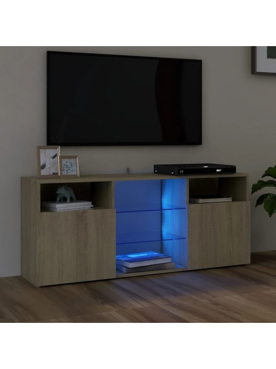 TV skříňka s LED osvětlením dub sonoma 120 x 30 x 50 cm