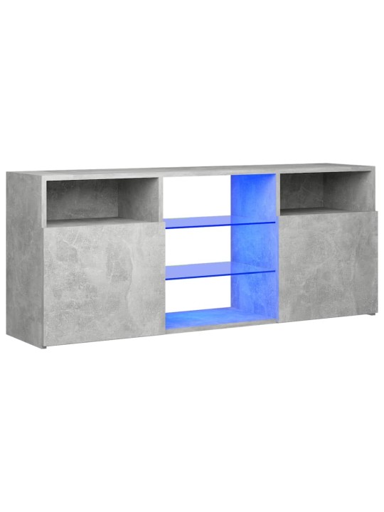 TV skříňka s LED osvětlením betonově šedá 120 x 30 x 50 cm