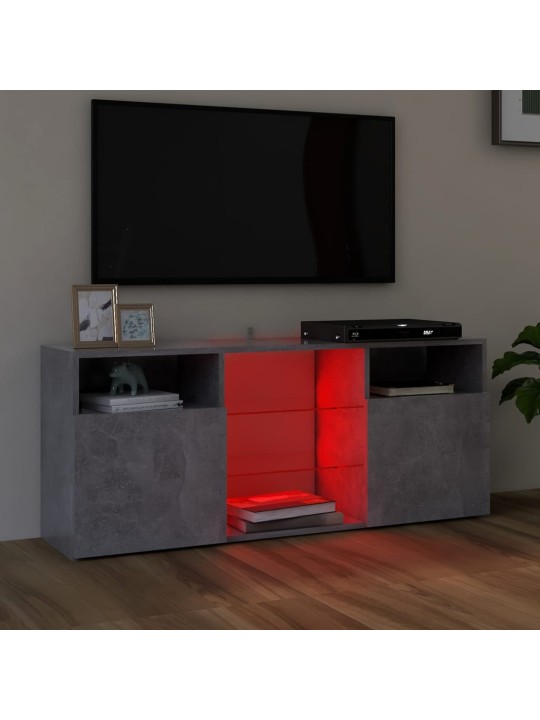 TV skříňka s LED osvětlením betonově šedá 120 x 30 x 50 cm