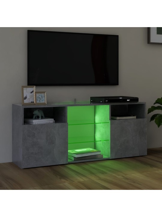 TV skříňka s LED osvětlením betonově šedá 120 x 30 x 50 cm