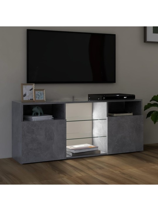 TV skříňka s LED osvětlením betonově šedá 120 x 30 x 50 cm