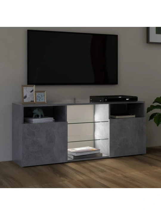 TV skříňka s LED osvětlením betonově šedá 120 x 30 x 50 cm