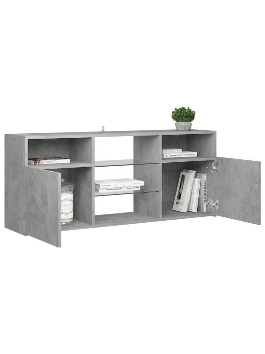 TV skříňka s LED osvětlením betonově šedá 120 x 30 x 50 cm
