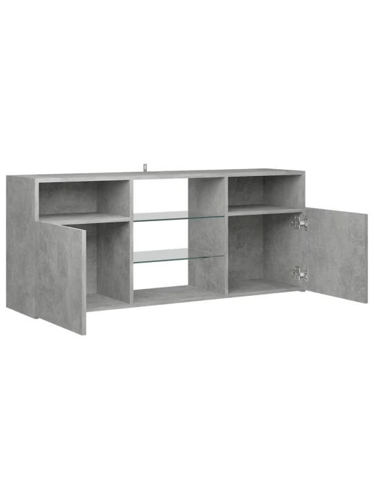 TV skříňka s LED osvětlením betonově šedá 120 x 30 x 50 cm