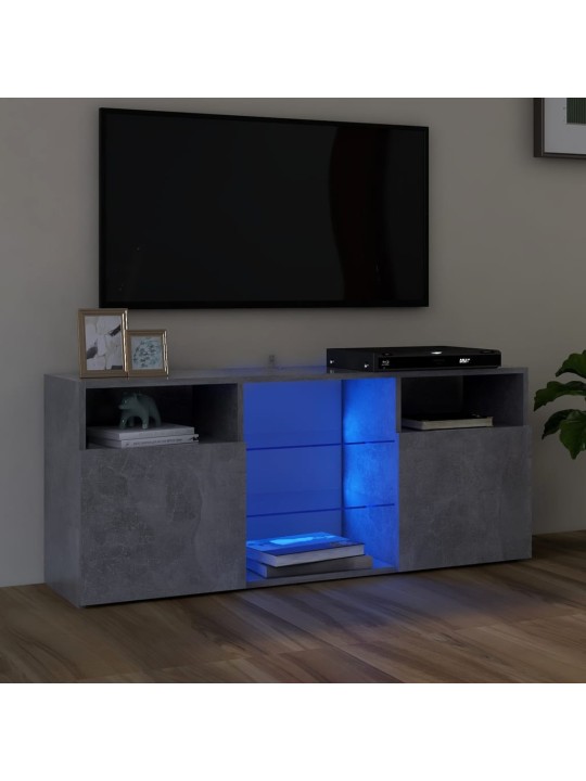 TV skříňka s LED osvětlením betonově šedá 120 x 30 x 50 cm