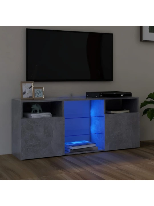 TV skříňka s LED osvětlením betonově šedá 120 x 30 x 50 cm