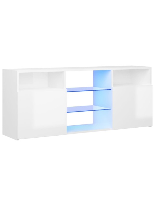 TV skříňka s LED osvětlením bílá s vysokým leskem 120x30x50 cm
