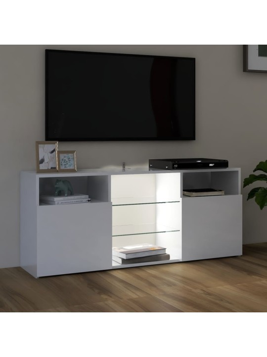 TV skříňka s LED osvětlením bílá s vysokým leskem 120x30x50 cm