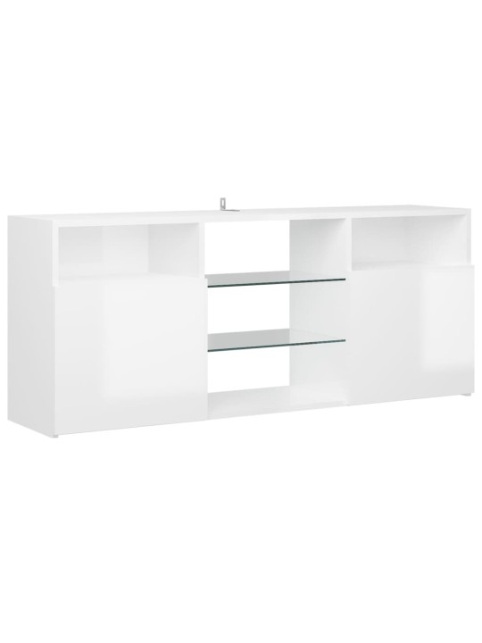 TV skříňka s LED osvětlením bílá s vysokým leskem 120x30x50 cm
