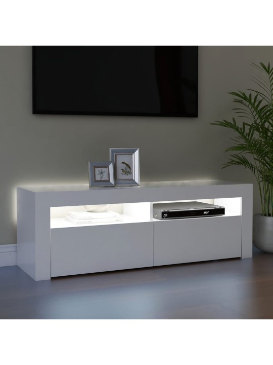 TV skříňka s LED osvětlením bílá 120 x 35 x 40 cm