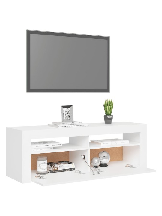 TV skříňka s LED osvětlením bílá 120 x 35 x 40 cm