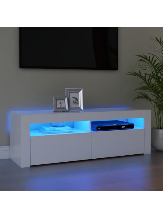 TV skříňka s LED osvětlením bílá 120 x 35 x 40 cm