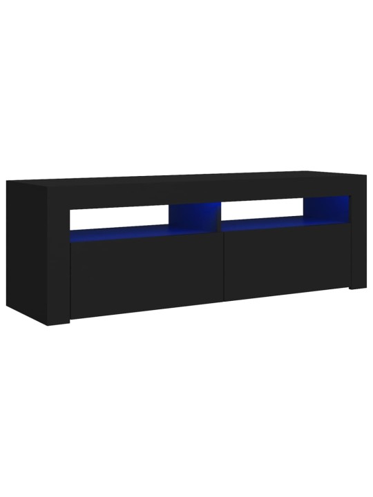 TV skříňka s LED osvětlením černá 120 x 35 x 40 cm