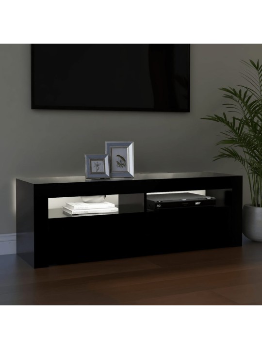 TV skříňka s LED osvětlením černá 120 x 35 x 40 cm