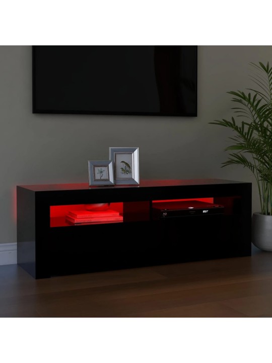 TV skříňka s LED osvětlením černá 120 x 35 x 40 cm