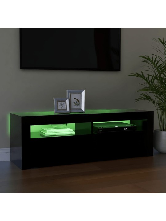 TV skříňka s LED osvětlením černá 120 x 35 x 40 cm