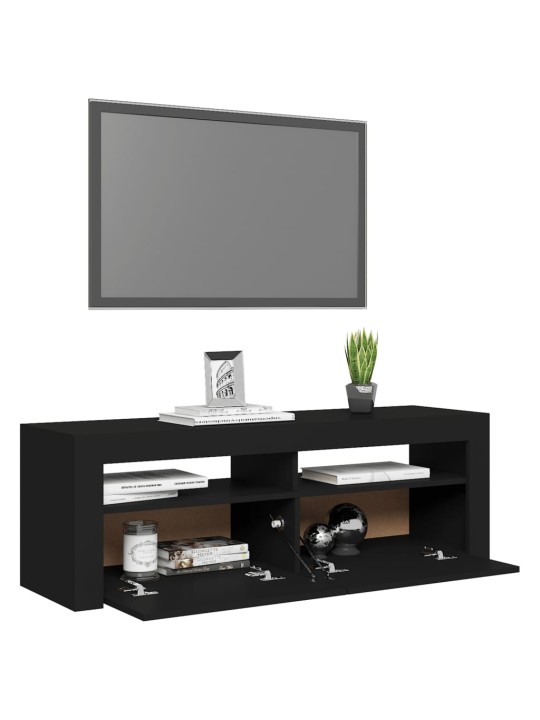 TV skříňka s LED osvětlením černá 120 x 35 x 40 cm