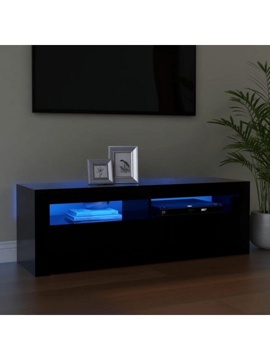 TV skříňka s LED osvětlením černá 120 x 35 x 40 cm