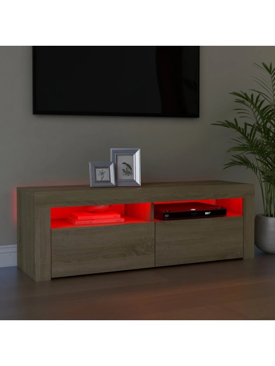 TV skříňka s LED osvětlením dub sonoma 120 x 35 x 40 cm