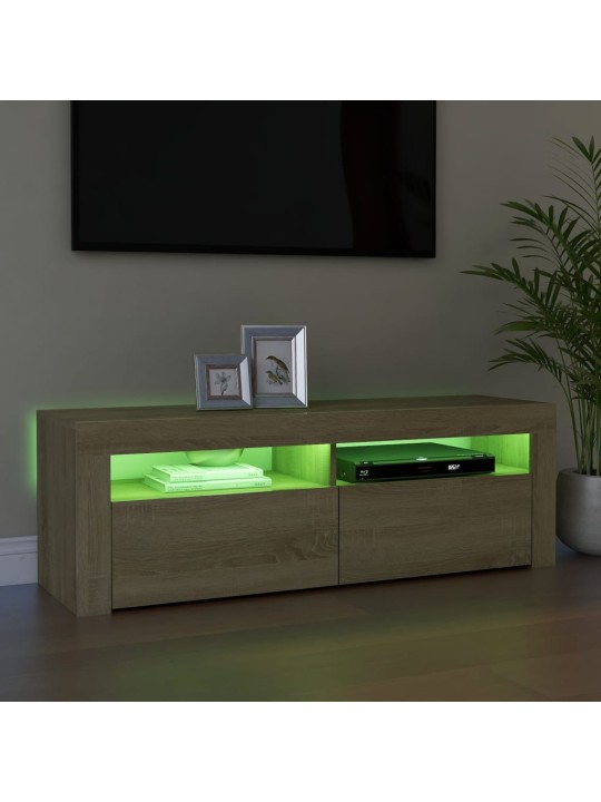 TV skříňka s LED osvětlením dub sonoma 120 x 35 x 40 cm