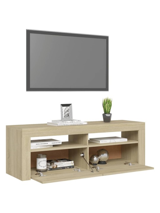 TV skříňka s LED osvětlením dub sonoma 120 x 35 x 40 cm