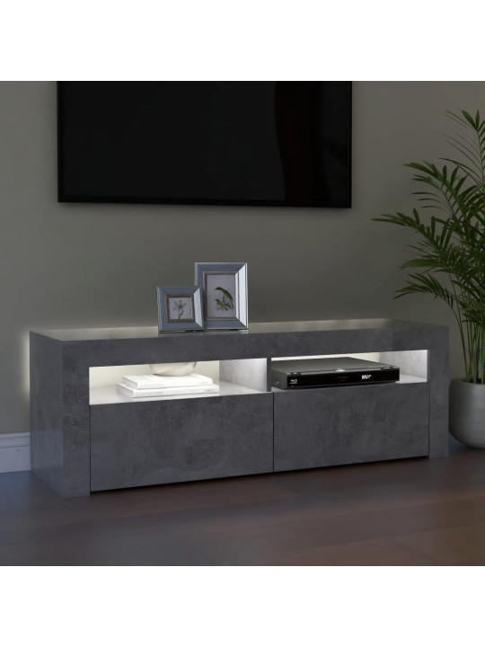 TV skříňka s LED osvětlením betonově šedá 120 x 35 x 40 cm