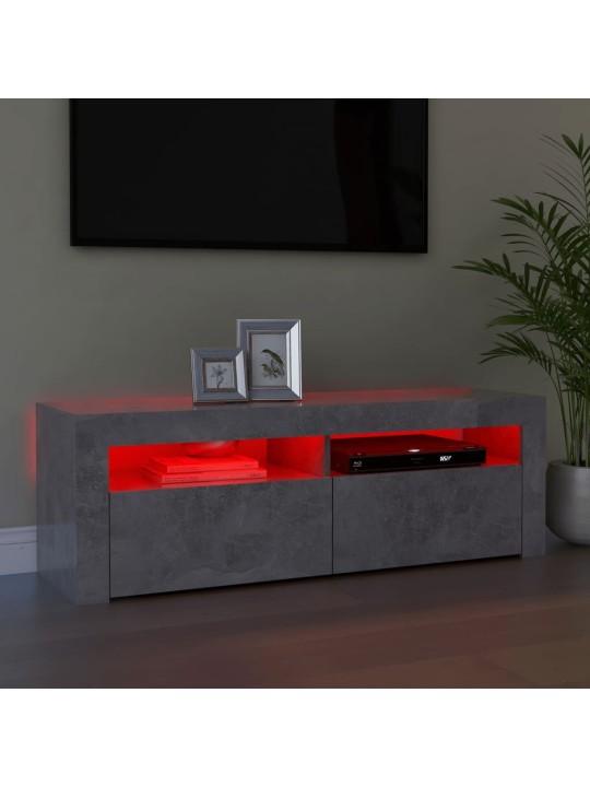 TV skříňka s LED osvětlením betonově šedá 120 x 35 x 40 cm