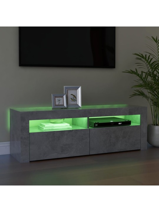 TV skříňka s LED osvětlením betonově šedá 120 x 35 x 40 cm