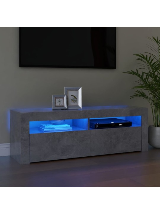 TV skříňka s LED osvětlením betonově šedá 120 x 35 x 40 cm