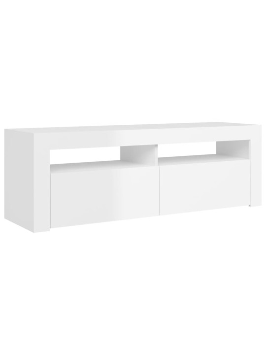 TV skříňka s LED osvětlením bílá s vysokým leskem 120x35x40 cm