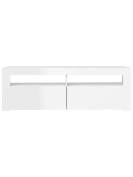 TV skříňka s LED osvětlením bílá s vysokým leskem 120x35x40 cm