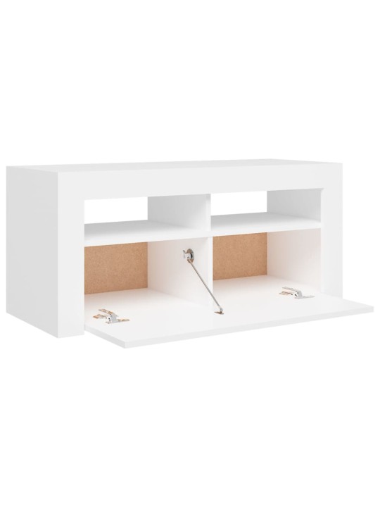 TV skříňka s LED osvětlením bílá 90 x 35 x 40 cm
