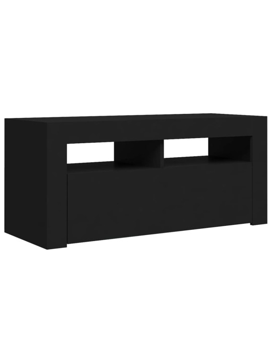 TV skříňka s LED osvětlením černá 90 x 35 x 40 cm