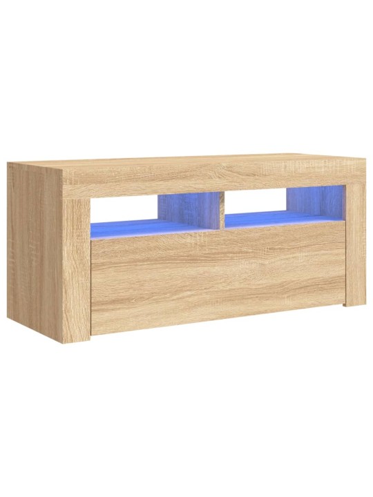 TV skříňka s LED osvětlením dub sonoma 90 x 35 x 40 cm
