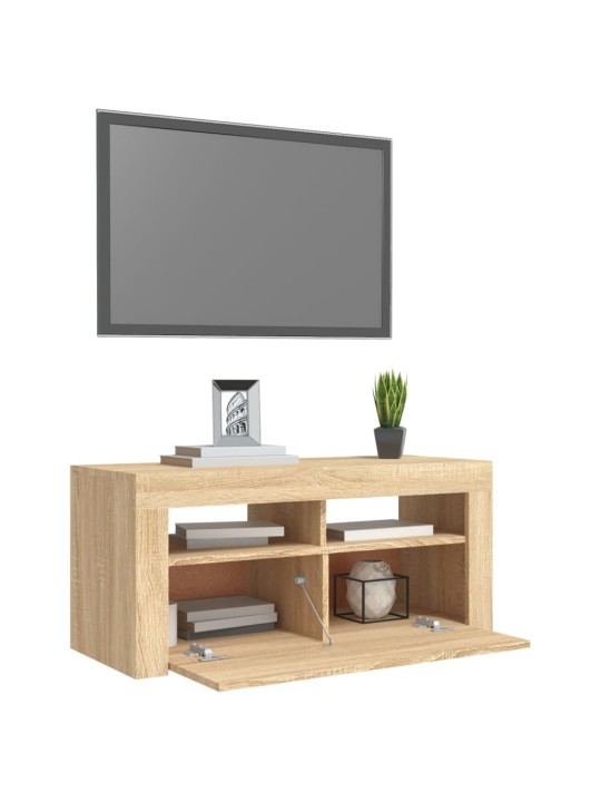TV skříňka s LED osvětlením dub sonoma 90 x 35 x 40 cm