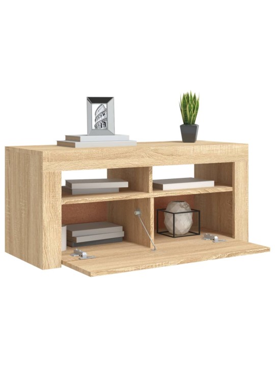 TV skříňka s LED osvětlením dub sonoma 90 x 35 x 40 cm