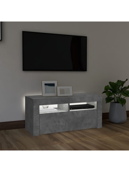 TV skříňka s LED osvětlením betonově šedá 90 x 35 x 40 cm