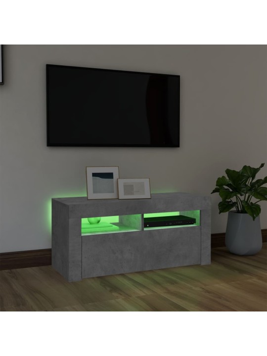 TV skříňka s LED osvětlením betonově šedá 90 x 35 x 40 cm