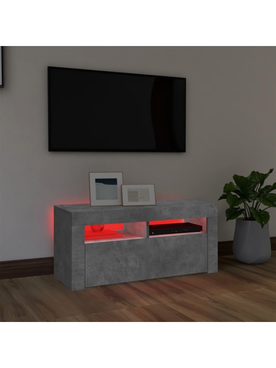TV skříňka s LED osvětlením betonově šedá 90 x 35 x 40 cm